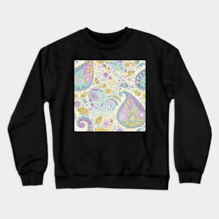 Purple and Yellow Paisley Pattern Crewneck Sweatshirt